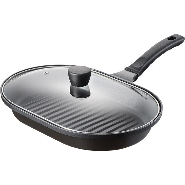 Wahei Freiz Induction Oval Pan with Glass Lid 22x32cm RB-1768
