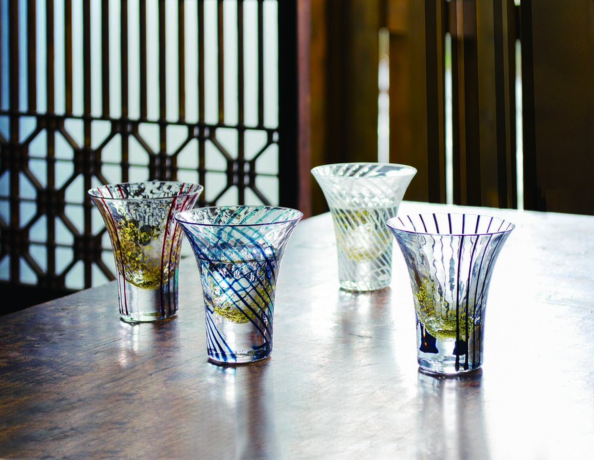 Toyo-Sasaki Glass Edo Glass Yachiyo Kiln Sake Cup Yukimizake