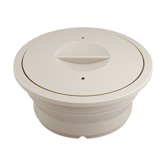 Wahei Freiz Magicalino Round Silicone Microwave Steamer Ivory RE-7262