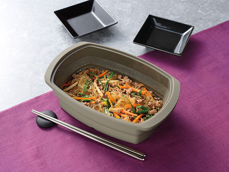Wahei Freiz Magicalino Square Silicone Microwave Steamer Black RE-7265