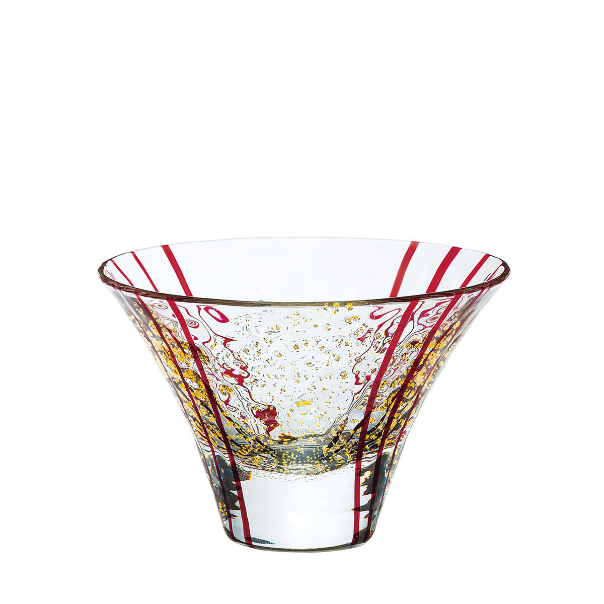 Toyo-Sasaki Glass Yachiyo Kiln Edo Glass Sake Cup Hanami Red