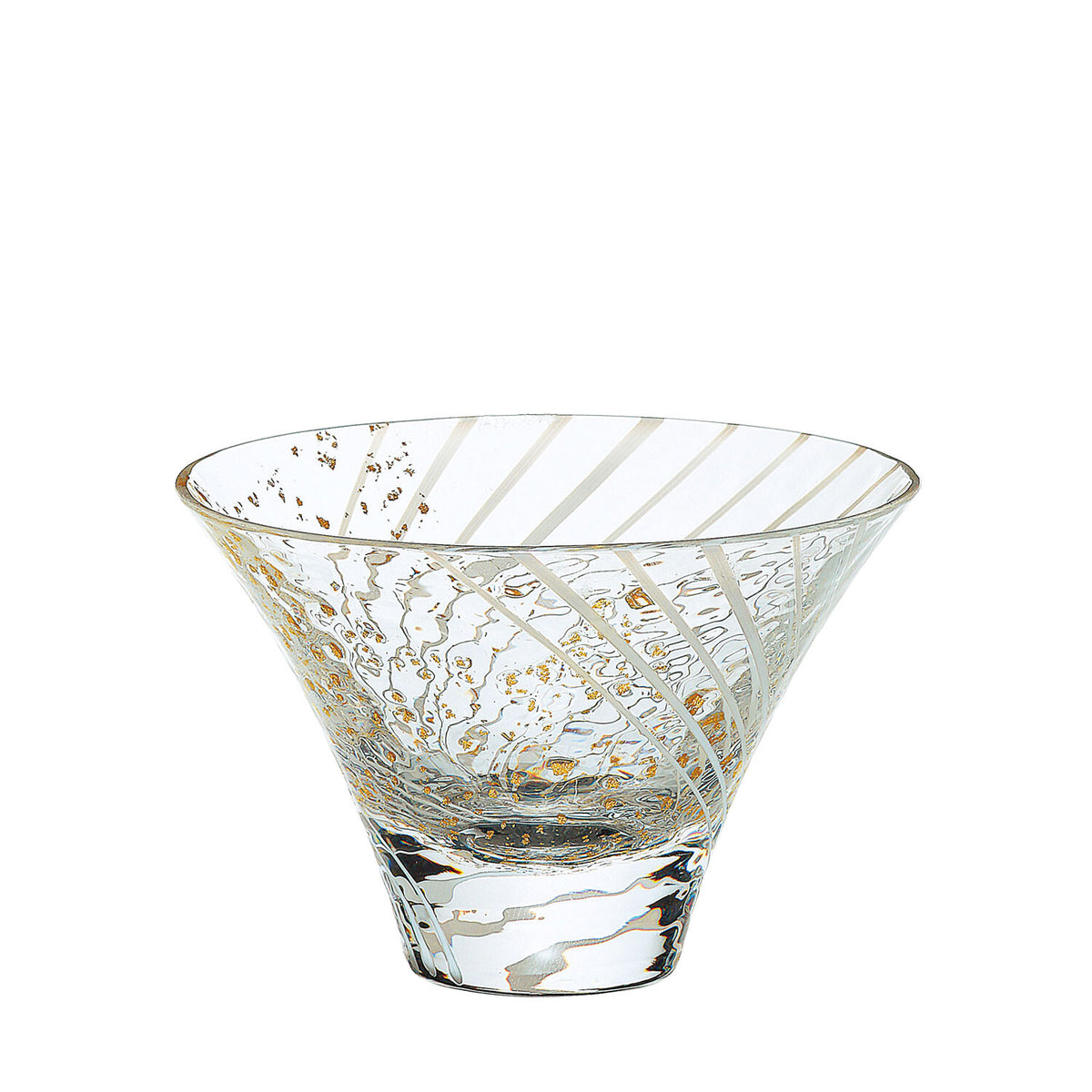 Toyo-Sasaki Glass Yachiyo Kiln Edo Glass Sake Cup Snow Viewing White