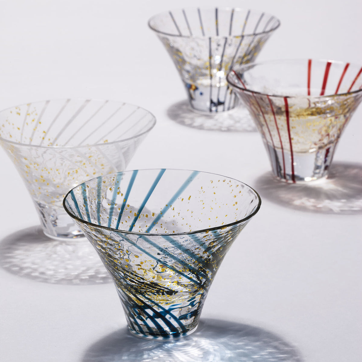 Toyo-Sasaki Glass Yachiyo Kiln Edo Glass Sake Cup Snow Viewing White