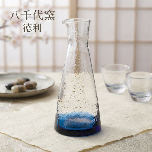 Toyo-Sasaki Glass Edo Glass Yachiyo Kiln Tokkuri Blue 300ml