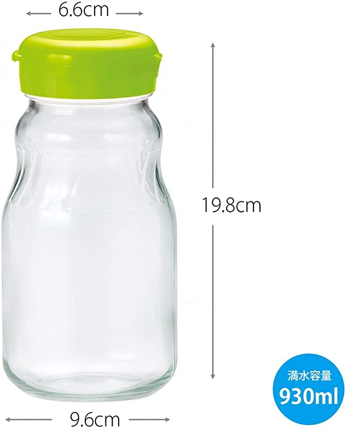 Toyo-Sasaki Glass Fruit Syrup Bottle Green 930ml