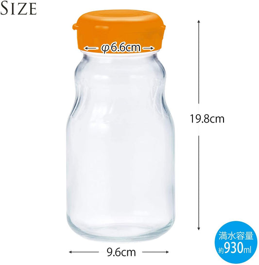 Toyo-Sasaki Glass Fruit Syrup Bottle Orange 930ml