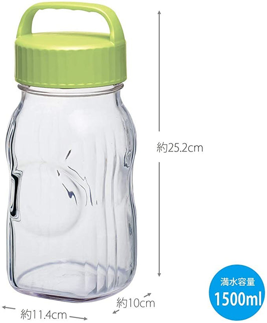 Toyo-Sasaki Glass Fruit Syrup Bottle Green 1500ml