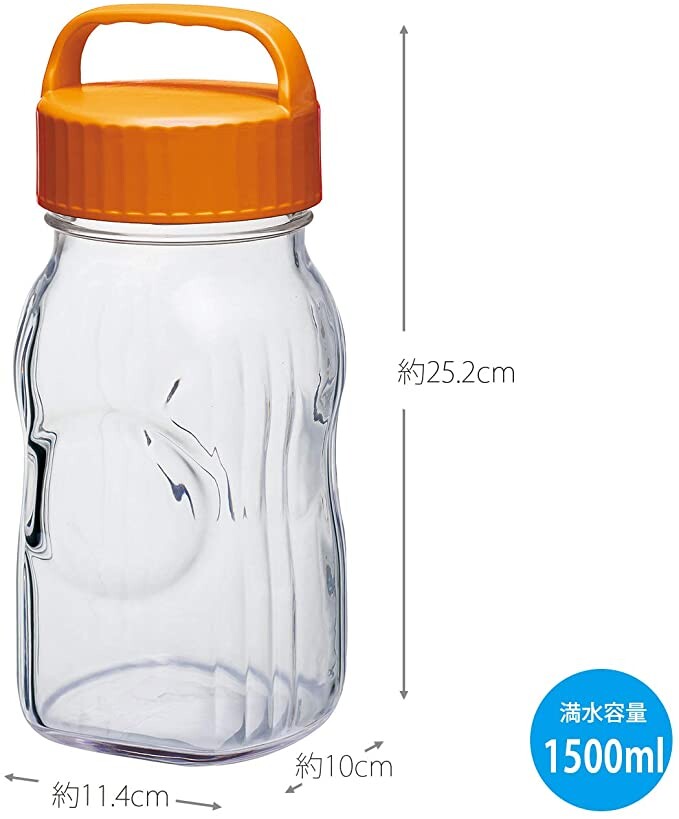 Toyo-Sasaki Glass Fruit Syrup Bottle Orange 1500ml
