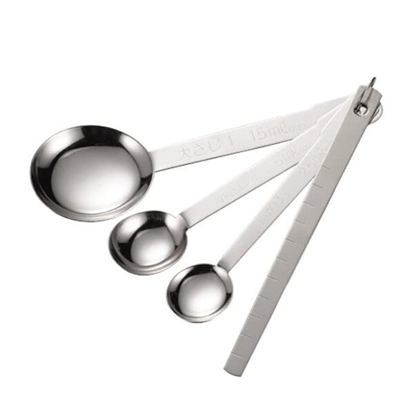 Pearl Metal Enjoy K Measuring Spoons with Spatula Set of 3 C-4735