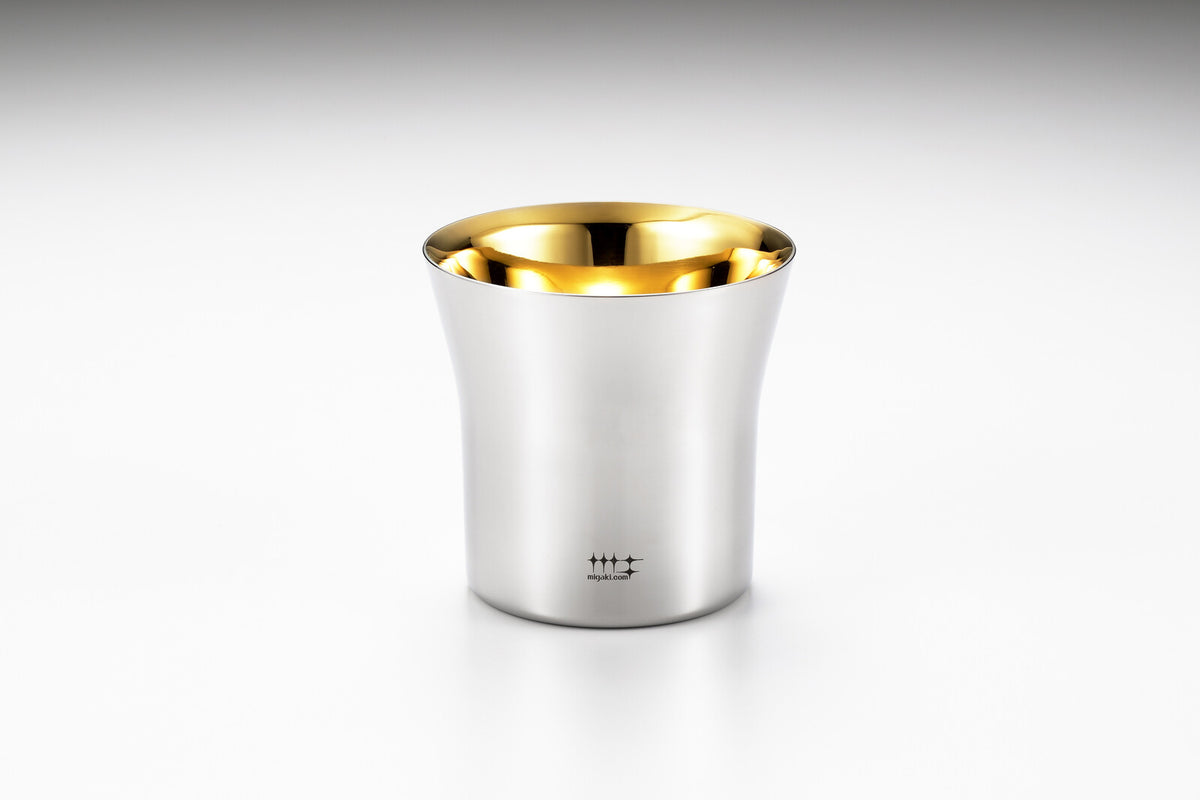 Yoshikawa Double-Wall Rock Tumbler 320ml Gold-Plated Interior Set of 2