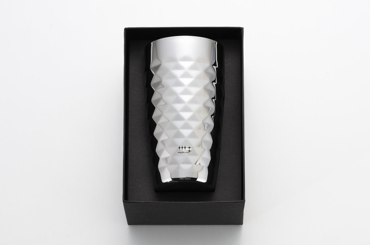 Yoshikawa Double Wall Beer Tumbler Diamond Cut 370ml