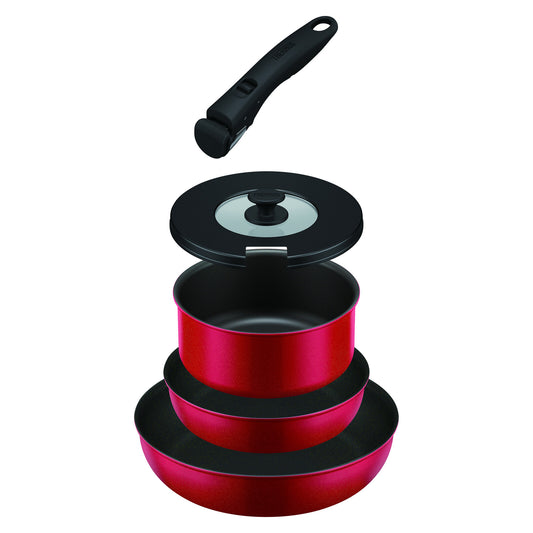Thermos Detachable Handle Frying Pan 5-Piece Set Red KSA-5B