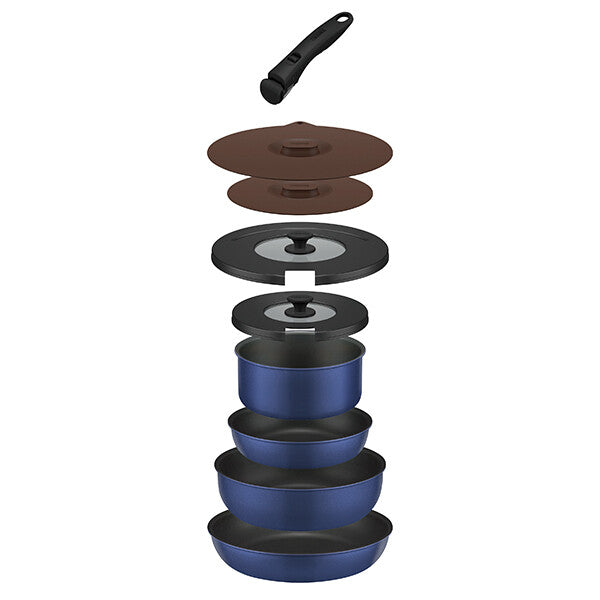 Thermos Detachable Handle Frying Pan 9-Piece Set Indigo Blue KSC-9A