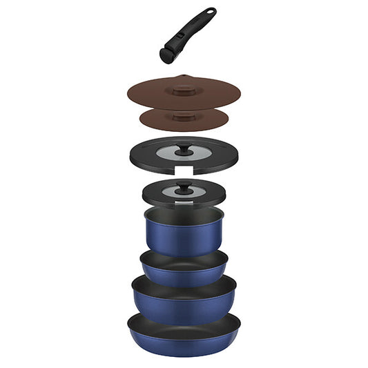 Thermos Detachable Handle Frying Pan 9-Piece Set Indigo Blue KSC-9A