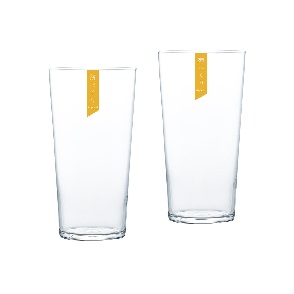 Toyo-Sasaki Glass Thin Highball Glass Set with Wooden Box