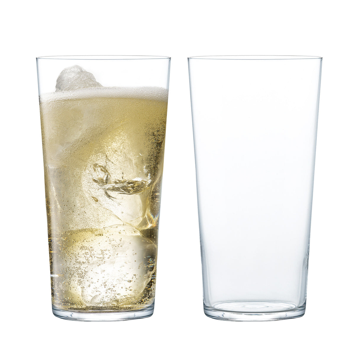 Toyo-Sasaki Glass Thin Highball Glass Set with Wooden Box