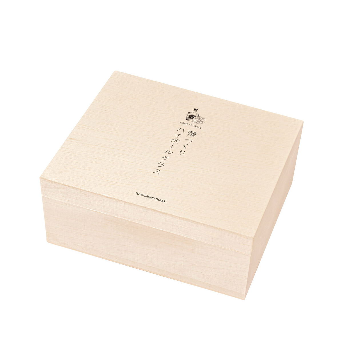 Toyo-Sasaki Glass Thin Highball Glass Set with Wooden Box
