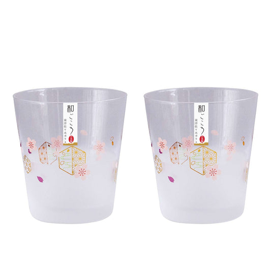 Toyo-Sasaki Glass Wagokoro Pair Free Glass Sakura Pattern