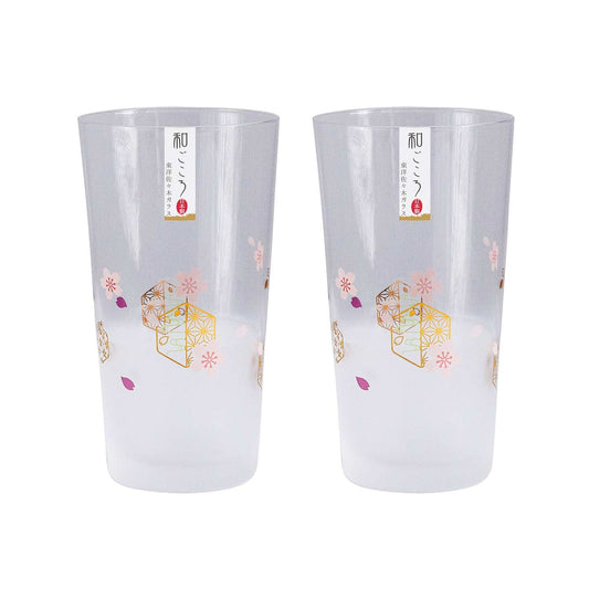 Toyo-Sasaki Glass Wagokoro Pair Tumbler Sakura Pattern