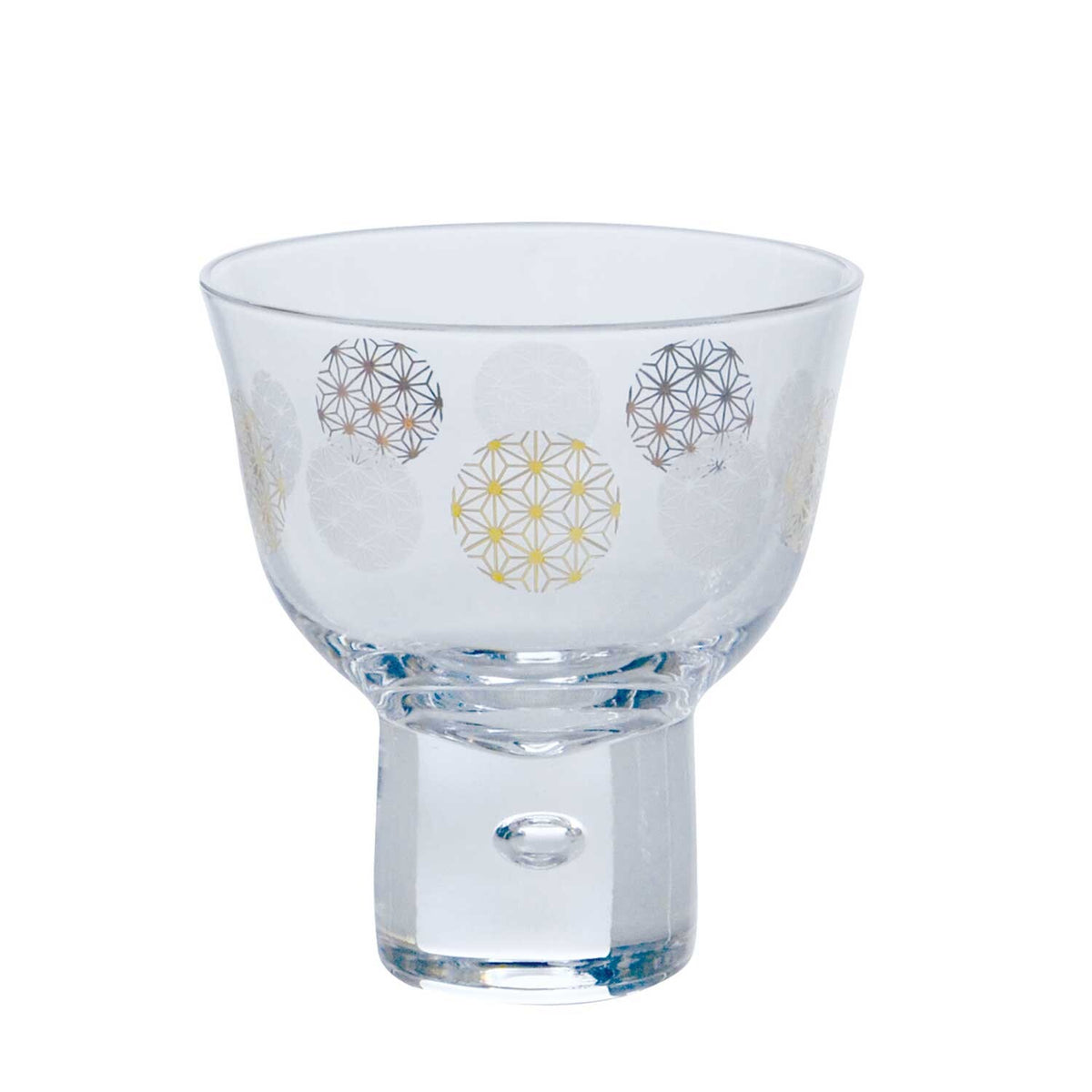 Toyo-Sasaki Glass Wamon Sake Cup Hemp Leaf Pattern