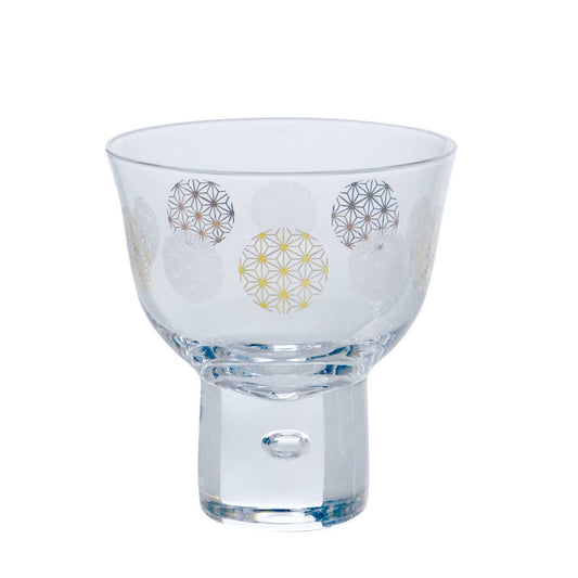 Toyo-Sasaki Glass Wamon Sake Cup Hemp Leaf Pattern
