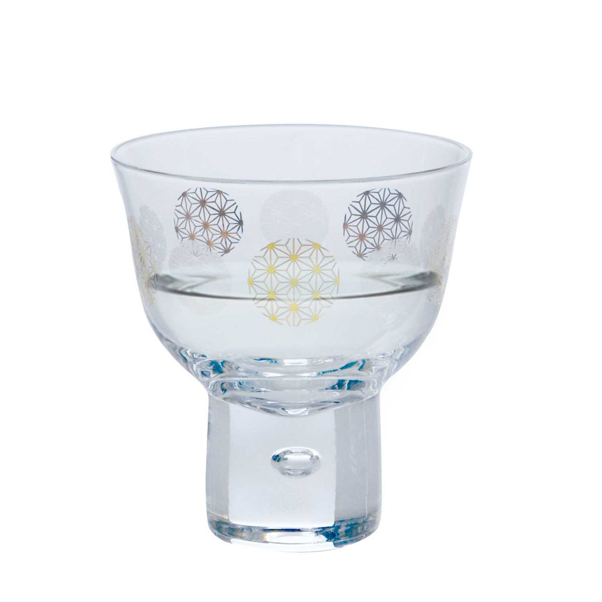 Toyo-Sasaki Glass Wamon Sake Cup Hemp Leaf Pattern