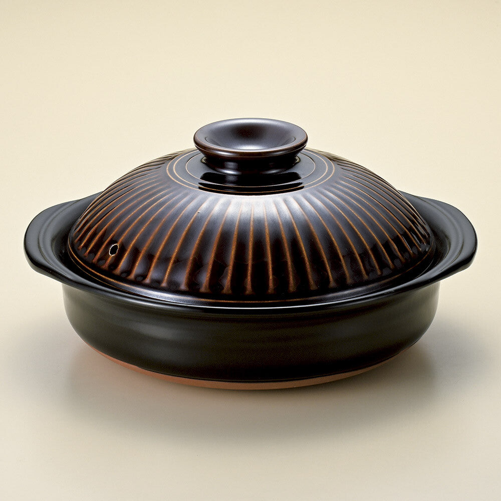 Ginpo Chrysanthemum Amber Donabe Pot Size 9 2.7L