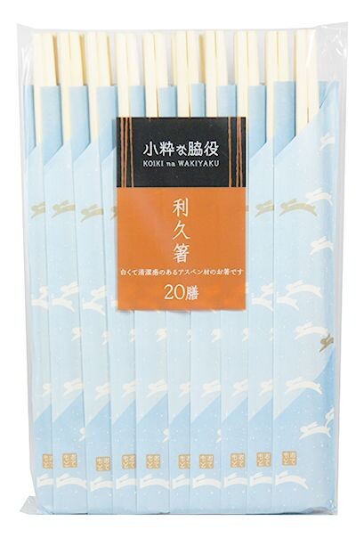 Yamato Bussan Rikyu Disposable Chopsticks Aspen Wood 20 Pairs