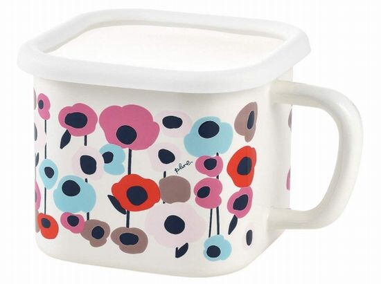 Plune Enamel Multi Square Pot Mokomoko Flower YJ-810
