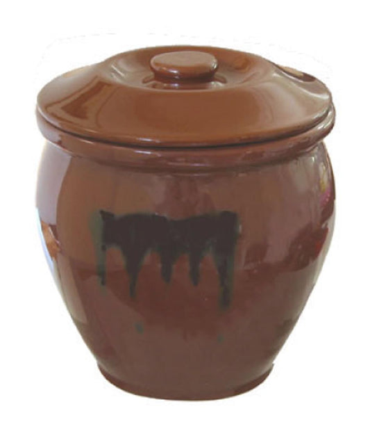 Living Ceramic Lidded Round Jar (Kame) 26cm 7.2L