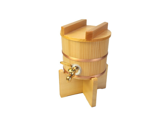 Shimizu Mokuzai Sake and Shochu Server Wooden Clear Finish 4 Go (720ml)