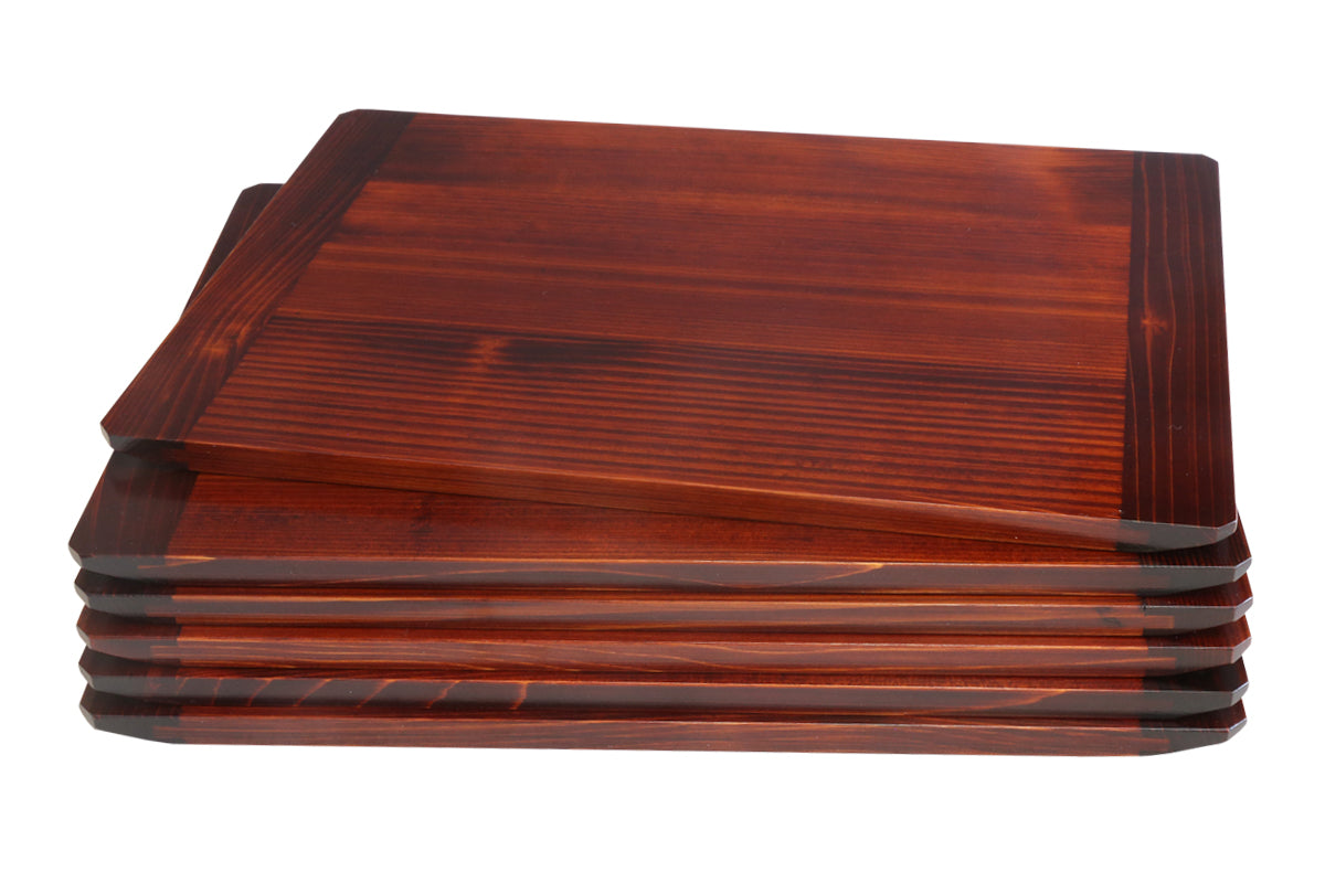 Shimizu Mokuzai Sawara Wood Placemat Urushi Lacquer 41x30cm Set of 6