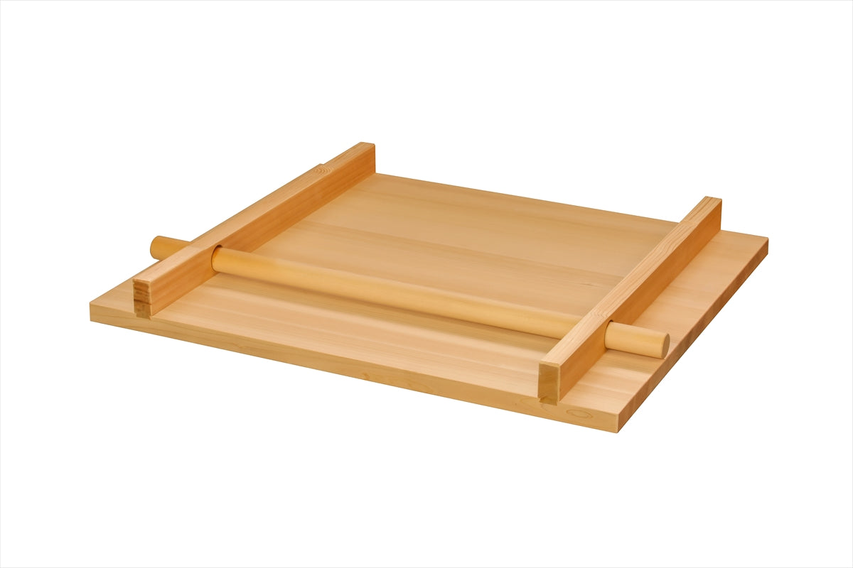 Shimizu Mokuzai Wooden Noodle Rolling Board with Rolling Pin 70x60cm Home Use