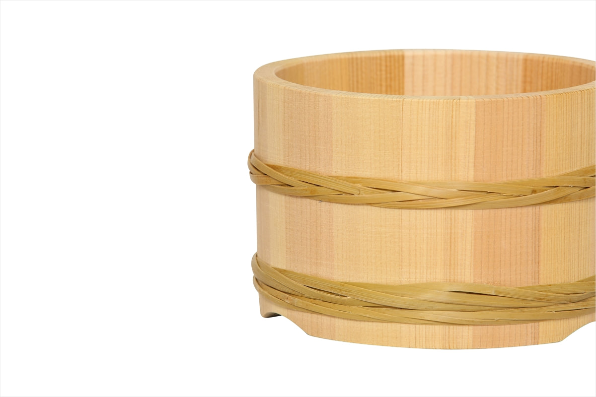 Shimizu Mokuzai Mini Ohitsu Rice Container 14.5cm 1 Cup Bamboo Hoops
