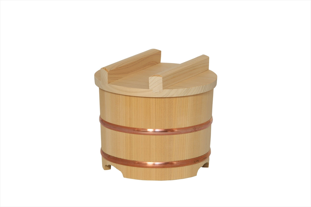 Shimizu Mokuzai Ohitsu Sawara Wood Rice Container with Flat Lid