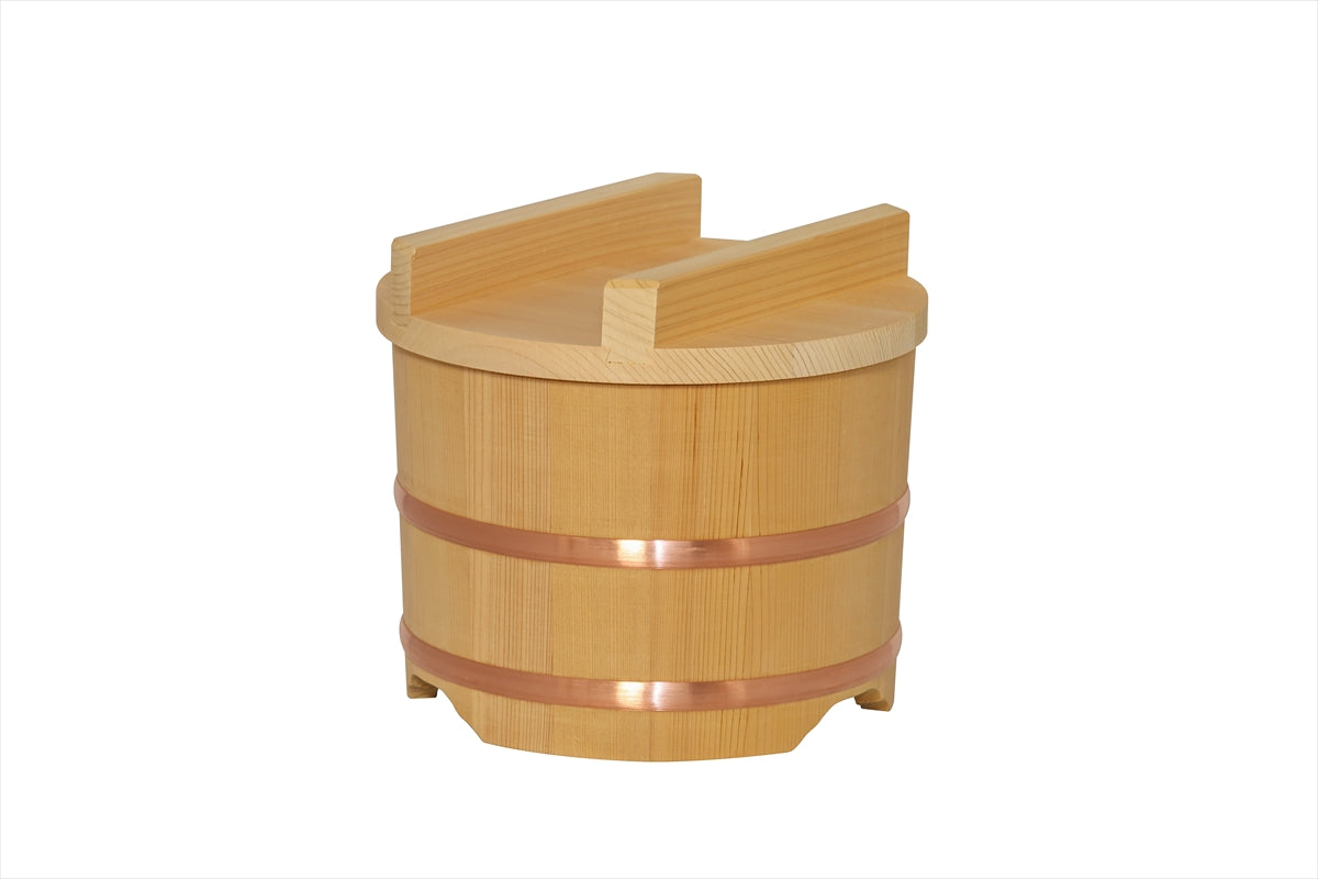 Shimizu Mokuzai Ohitsu Sawara Wood Rice Container with Flat Lid