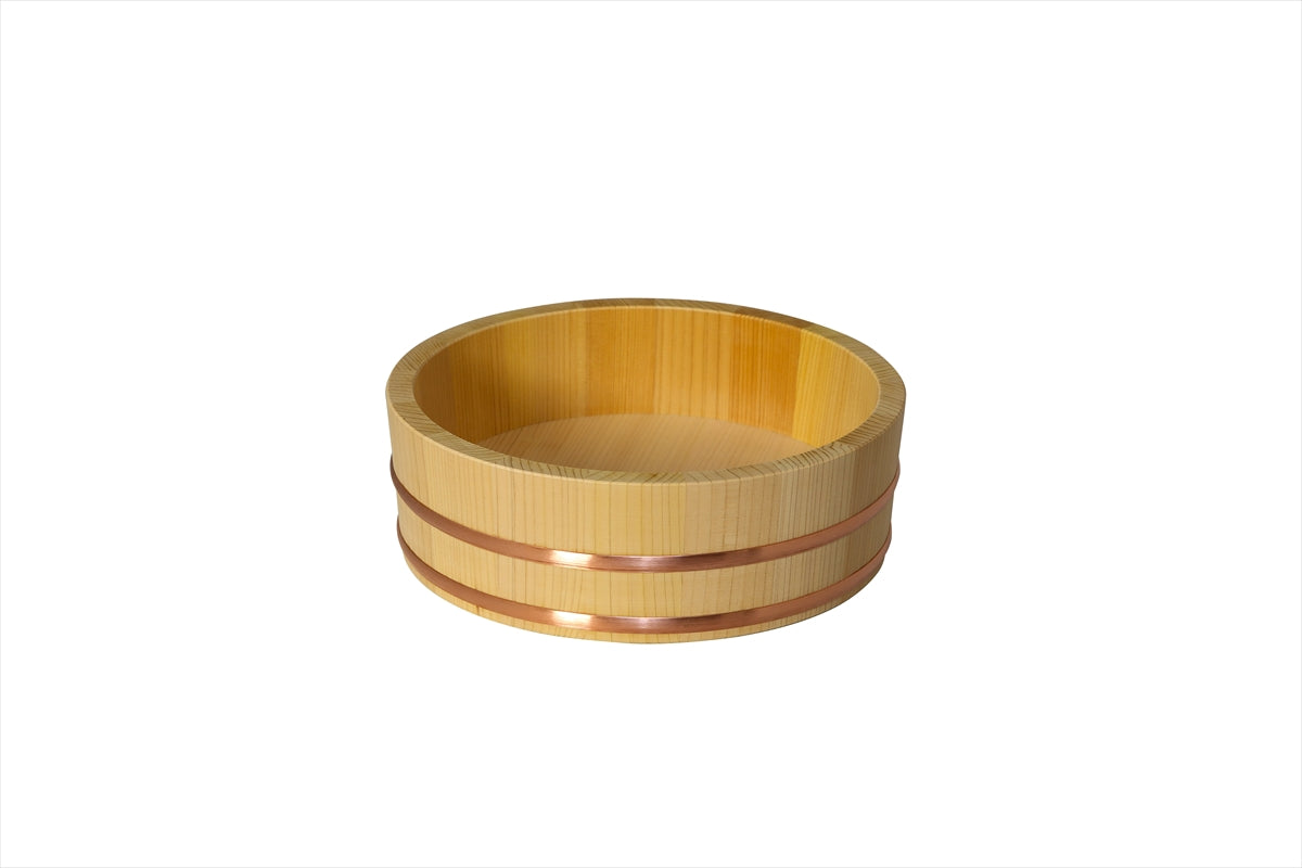 Shimizu Mokuzai Sawara Cypress Sushi Rice Mixing Tub (Hangiri)