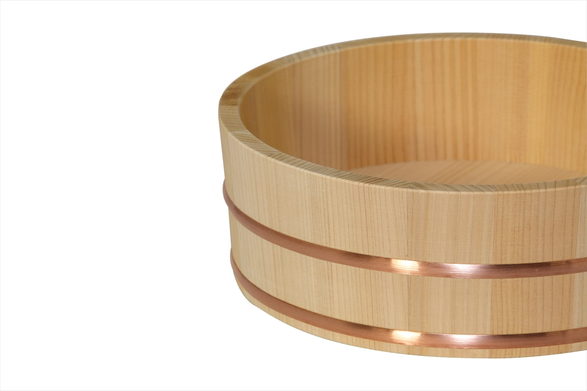 Shimizu Mokuzai Sawara Cypress Sushi Rice Mixing Tub (Hangiri) 24cm
