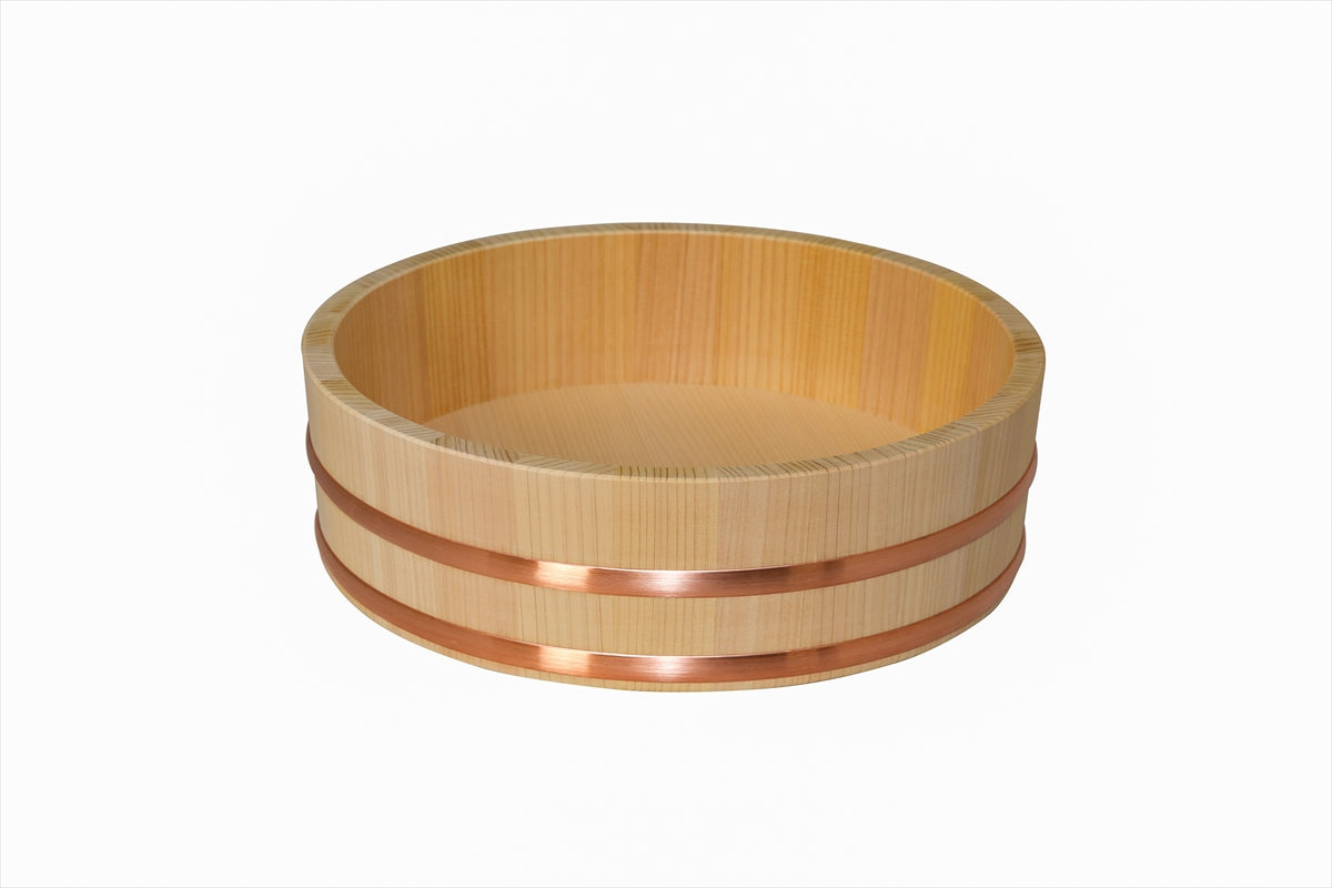 Shimizu Mokuzai Sawara Cypress Sushi Rice Mixing Tub (Hangiri) 30cm