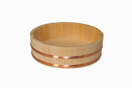 Shimizu Mokuzai Sawara Cypress Sushi Rice Mixing Tub (Hangiri) 30cm