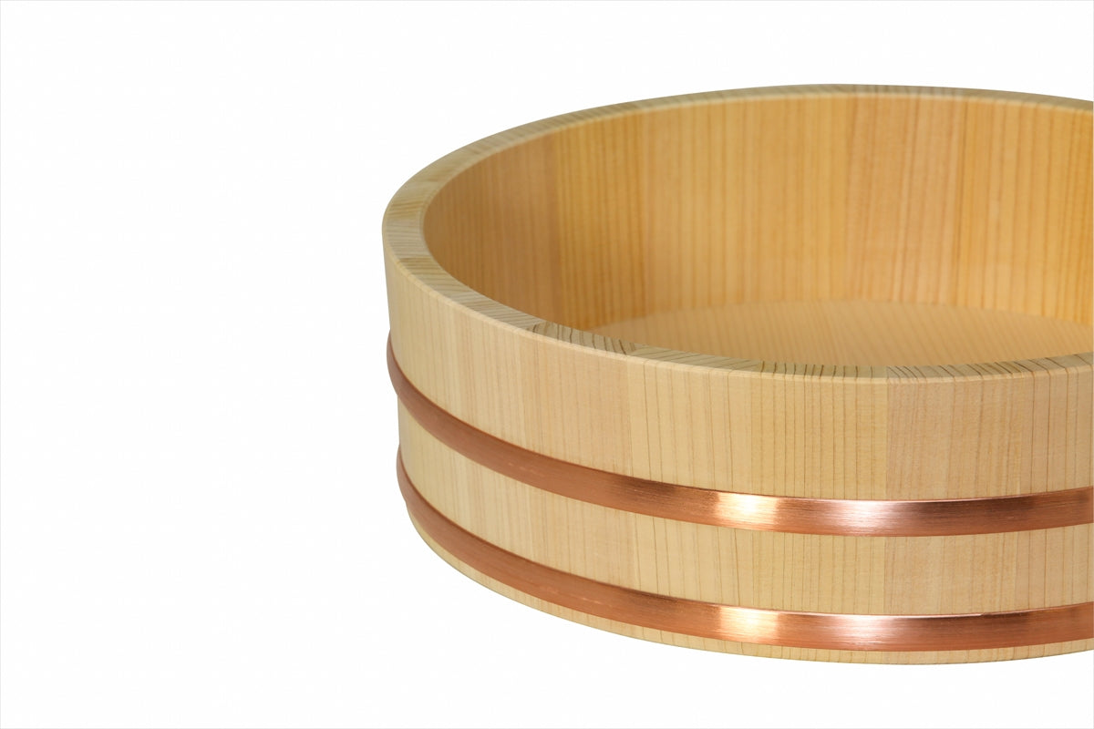 Shimizu Mokuzai Sawara Cypress Sushi Rice Mixing Tub (Hangiri) 30cm