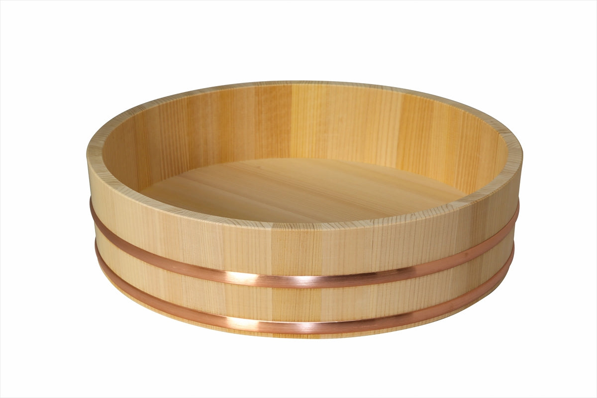 Shimizu Mokuzai Sawara Cypress Sushi Rice Mixing Tub (Hangiri) 39cm