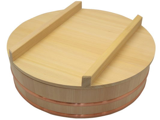 Shimizu Mokuzai Sushi Rice Mixing Tub (Hangiri) with Lid 39cm 10 Cups