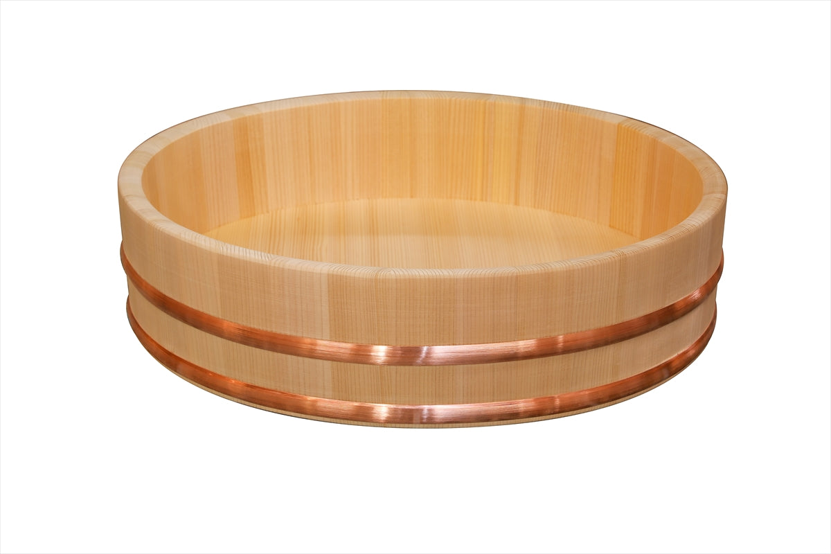 Shimizu Mokuzai Sawara Cypress Sushi Rice Mixing Tub (Hangiri) 45cm