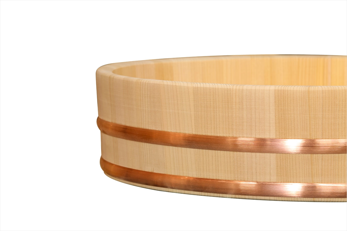 Shimizu Mokuzai Sawara Cypress Sushi Rice Mixing Tub (Hangiri) 45cm