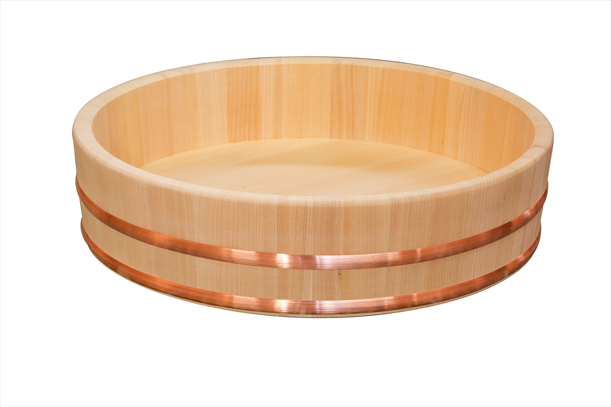 Shimizu Mokuzai Sawara Cypress Sushi Rice Mixing Tub (Hangiri)