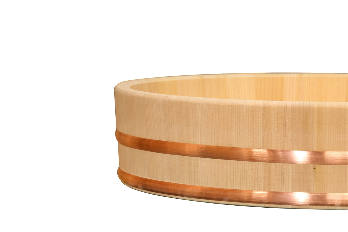 Shimizu Mokuzai Sawara Cypress Sushi Rice Mixing Tub (Hangiri) 48cm