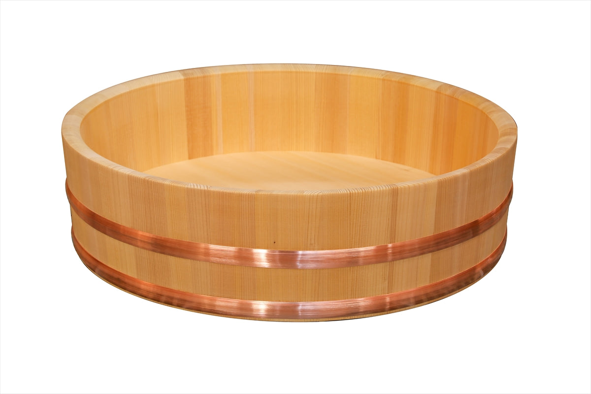 Shimizu Mokuzai Sawara Cypress Sushi Rice Mixing Tub (Hangiri)