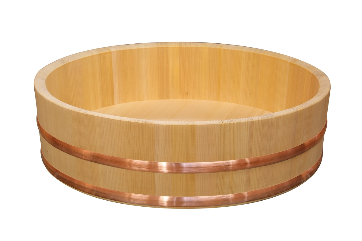 Shimizu Mokuzai Sushi Rice Mixing Tub (Hangiri) 54cm Copper Hoop