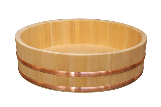 Shimizu Mokuzai Sushi Rice Mixing Tub (Hangiri) 54cm Copper Hoop